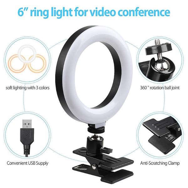 6inch led ring light with clamp selfie lamp for youtube tiktok video live dimmable pgraphy lighting studio clip ringlight
6inch led ring light with clamp selfie lamp for youtube tiktok video live dimmable pgraphy lighting studio clip ringlight