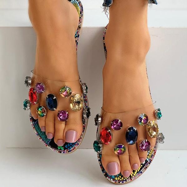 slippers women's flip flops rhinestone sandals summer sandals2021 personality all-match color transparent slipper, Black
slippers women's flip flops rhinestone sandals summer sandals2021 personality all-match color transparent slipper, Black