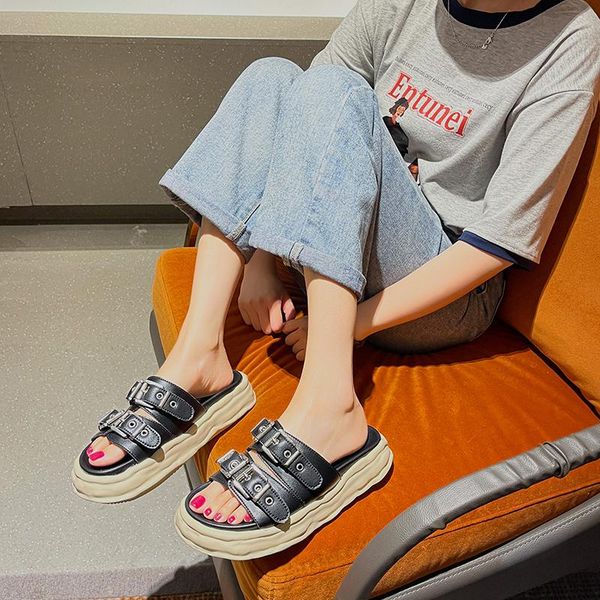 slippers summer slides 2021 double strap buckles platform fashion goth women's matal sandal for comfy black shoes
slippers summer slides 2021 double strap buckles platform fashion goth women's matal sandal for comfy black shoes