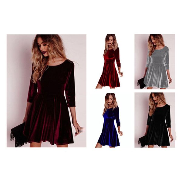 fashion women swing hem velvet dress spring ladies party mini dress vestidos women velour dress long sleeve slim red y0118, Black;gray
fashion women swing hem velvet dress spring ladies party mini dress vestidos women velour dress long sleeve slim red y0118, Black;gray