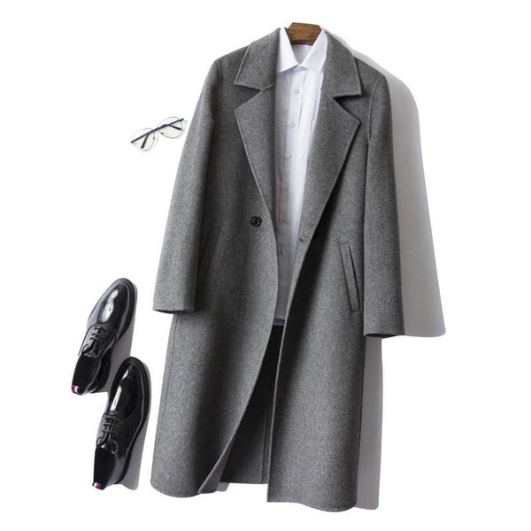 men's wool & blends 100% coat double-sided long jacket men clothes 2021 casual spring autumn casaco masculino yc-mr3016 kj4298, Black
men's wool & blends 100% coat double-sided long jacket men clothes 2021 casual spring autumn casaco masculino yc-mr3016 kj4298, Black