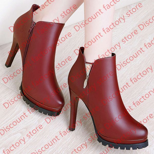 red women stiletto heel platform ankle boots fashion round toe high heel pumps winter pu short boots with plating in 35-40, Black
red women stiletto heel platform ankle boots fashion round toe high heel pumps winter pu short boots with plating in 35-40, Black