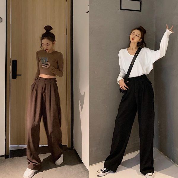 women's pants & capris caramel wide-leg high waist drape loose autumn and winter straight mopping trousers black suit, Black;white
women's pants & capris caramel wide-leg high waist drape loose autumn and winter straight mopping trousers black suit, Black;white