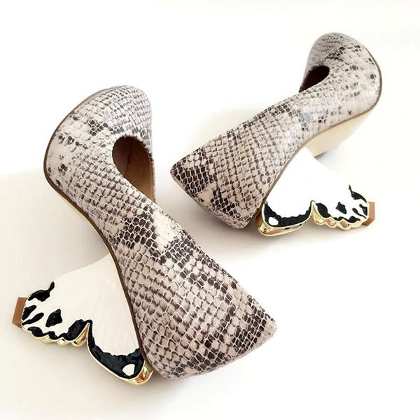dress shoes women butterfly heels python leather pumps pointed toe mujer zapatos slip on abnormal snakeskin high for ladies, Black
dress shoes women butterfly heels python leather pumps pointed toe mujer zapatos slip on abnormal snakeskin high for ladies, Black