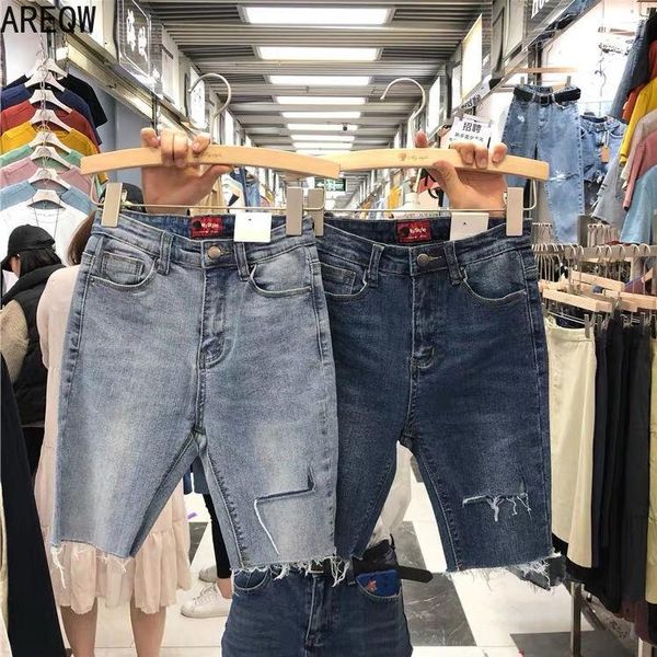 women's jeans korean-style straight denim shorts summer tight hole all-match cut slim street, Blue
women's jeans korean-style straight denim shorts summer tight hole all-match cut slim street, Blue