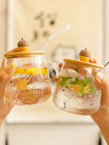 lovely glass cup with straw handle transparent mug with cover spoon heat ristant water children's household bubble flower tea
lovely glass cup with straw handle transparent mug with cover spoon heat ristant water children's household bubble flower tea