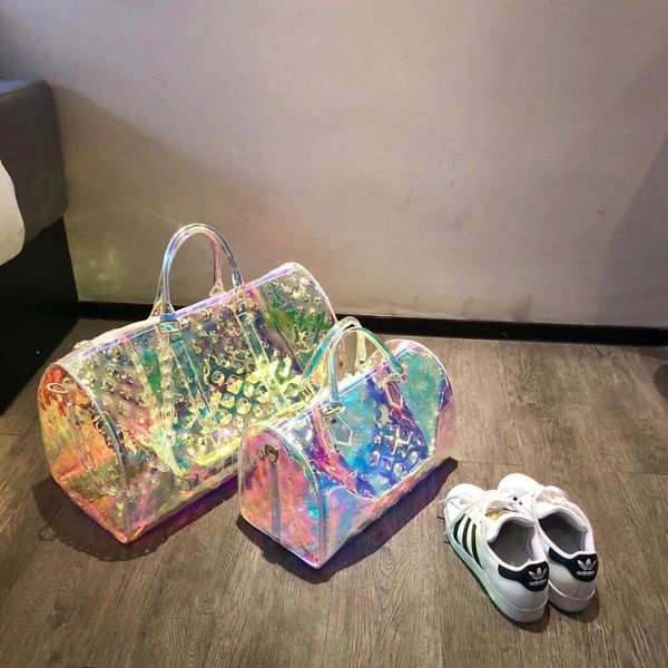suitcase laser travel bag 50cm luxury holographic printing transparent large-capacity sports handbag short-distance
suitcase laser travel bag 50cm luxury holographic printing transparent large-capacity sports handbag short-distance