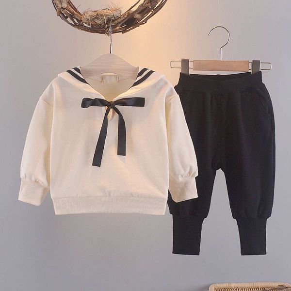 lovely spring new style children's navy collar sweater fashion casual pants two piece little girl treasure korean set, White
lovely spring new style children's navy collar sweater fashion casual pants two piece little girl treasure korean set, White