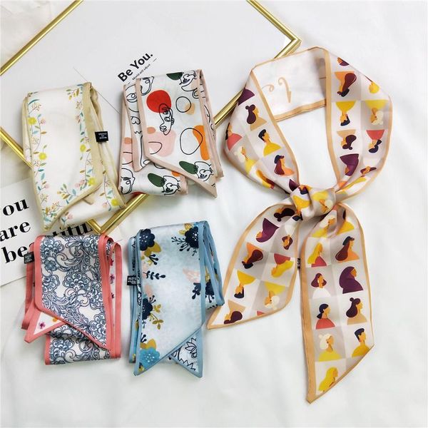 scarves 2021 chioce women satin silk scarf cute cartoon flowers printing hair band tie bags ribbons korean neckerchiefs hats decoration, Blue;gray
scarves 2021 chioce women satin silk scarf cute cartoon flowers printing hair band tie bags ribbons korean neckerchiefs hats decoration, Blue;gray