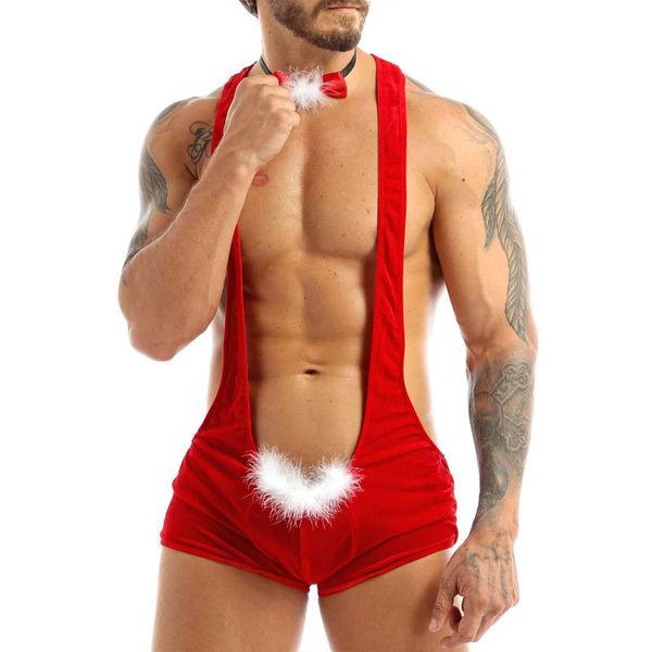 men wrestling singlet soft velvet christmas lingerie racer back leotard bodysuit one-piece swimsuit boxers underwear with bowtie
men wrestling singlet soft velvet christmas lingerie racer back leotard bodysuit one-piece swimsuit boxers underwear with bowtie