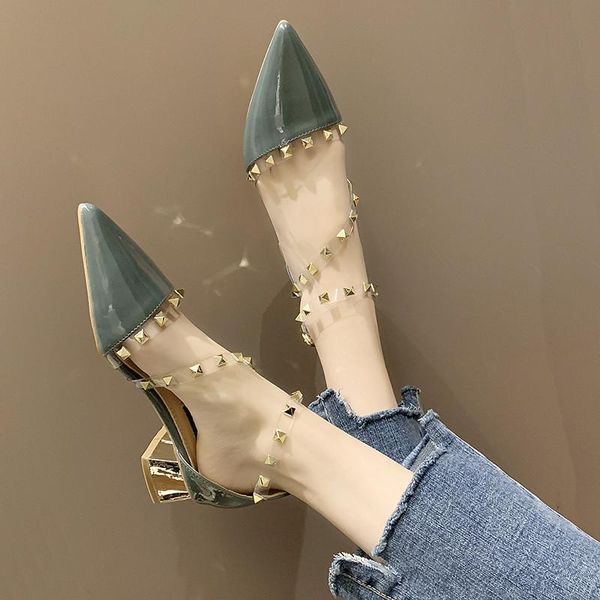 2021 autumn new korean style pointed rivet buckle evening shoes gentle wind wild thick heel fairy shoes, Black
2021 autumn new korean style pointed rivet buckle evening shoes gentle wind wild thick heel fairy shoes, Black