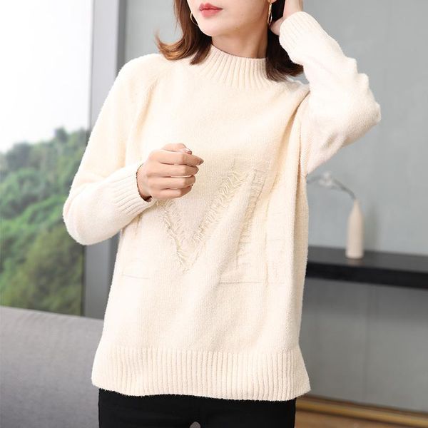 women's sweaters autumn and winter sweater lazy wind loose fashion all-match half-collar knit low waist jersey, White;black
women's sweaters autumn and winter sweater lazy wind loose fashion all-match half-collar knit low waist jersey, White;black