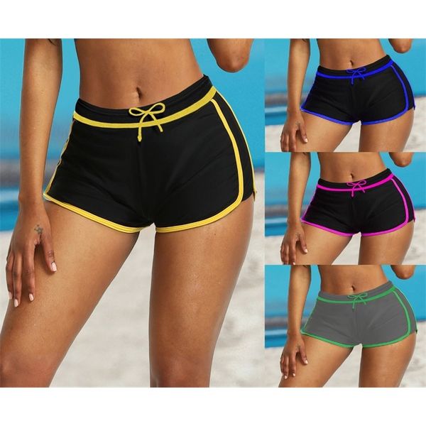 2021 women's summer multicolor boxers conservative lace up swimming trunks, Black;white
2021 women's summer multicolor boxers conservative lace up swimming trunks, Black;white