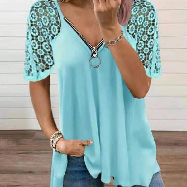 women's tanks & camis 1 pc short sleeve lace stitching short-sleeved 2021 summer fashion zipper v neck loose t-shirt green yellow blue, White
women's tanks & camis 1 pc short sleeve lace stitching short-sleeved 2021 summer fashion zipper v neck loose t-shirt green yellow blue, White