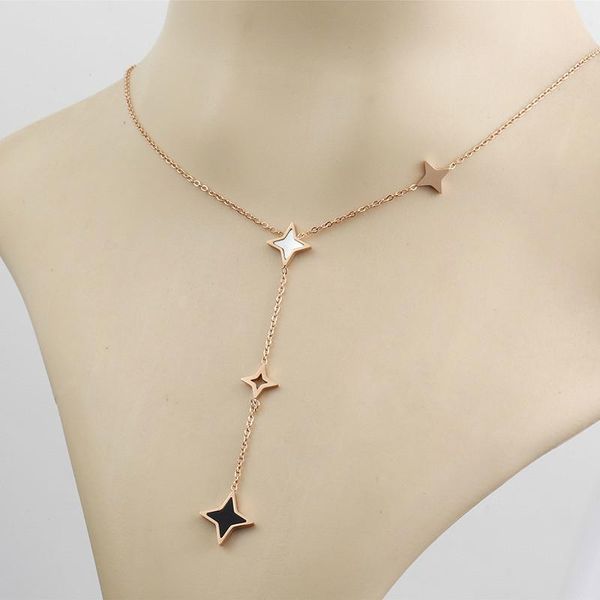 chains simple temperament white mother star titanium steel eight necklace female clavicle chain, Silver
chains simple temperament white mother star titanium steel eight necklace female clavicle chain, Silver