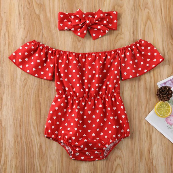 sweet newborn baby girls cotton romper off shoulder heart print red jumpsuit headband 2pcs outfits kids clothes, Blue
sweet newborn baby girls cotton romper off shoulder heart print red jumpsuit headband 2pcs outfits kids clothes, Blue