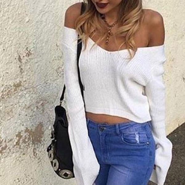 women sweater v neck long sleeve knitting crop knitwear blouse white autumn winter pull femme nouveaute t1g, White;black
women sweater v neck long sleeve knitting crop knitwear blouse white autumn winter pull femme nouveaute t1g, White;black