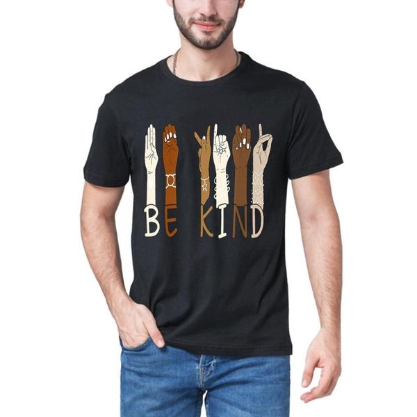 men's t-shirts be kind hand-sign language speaking teachers asl tee male cotton streetwear homme s women's black shirts, White;black
men's t-shirts be kind hand-sign language speaking teachers asl tee male cotton streetwear homme s women's black shirts, White;black