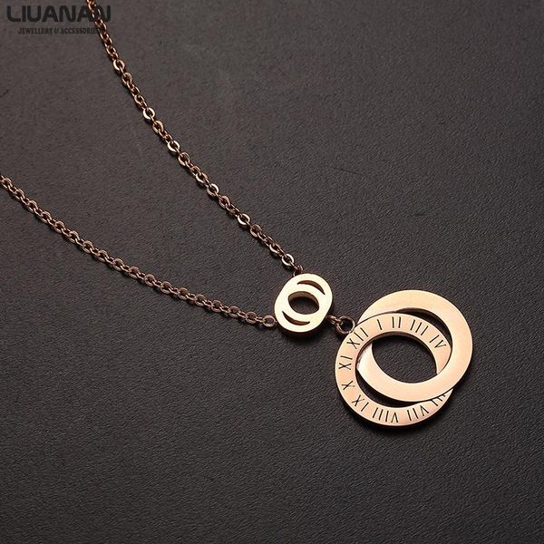 pendant necklaces double circle necklace women roman number stainless steel collar european simple rose gold choker, Silver
pendant necklaces double circle necklace women roman number stainless steel collar european simple rose gold choker, Silver