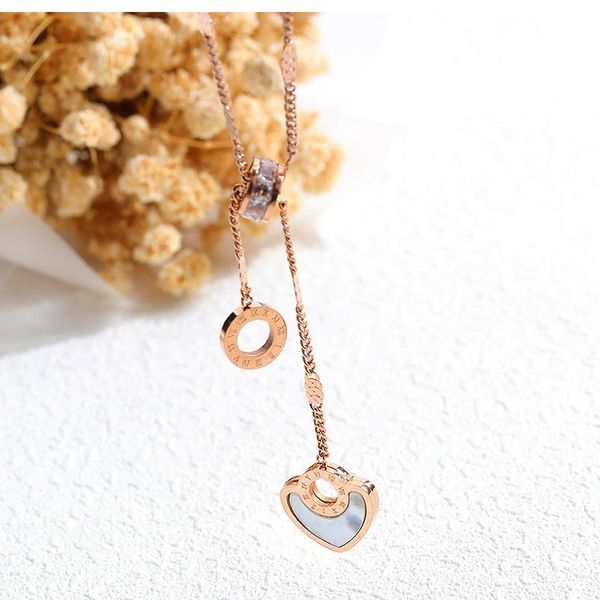 pendant necklaces heart-shaped white shell roman circle necklace inlaid with rose gold color titanium steel valentine's day gift for gi, Silver
pendant necklaces heart-shaped white shell roman circle necklace inlaid with rose gold color titanium steel valentine's day gift for gi, Silver