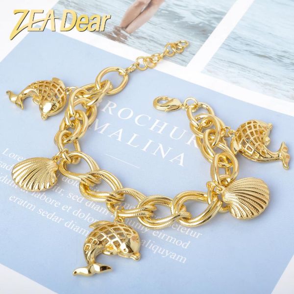 charm bracelets zeadear jewelry cute fish shell designs adjustable 20+4cm for women engagement gift trendy, Golden;silver
charm bracelets zeadear jewelry cute fish shell designs adjustable 20+4cm for women engagement gift trendy, Golden;silver