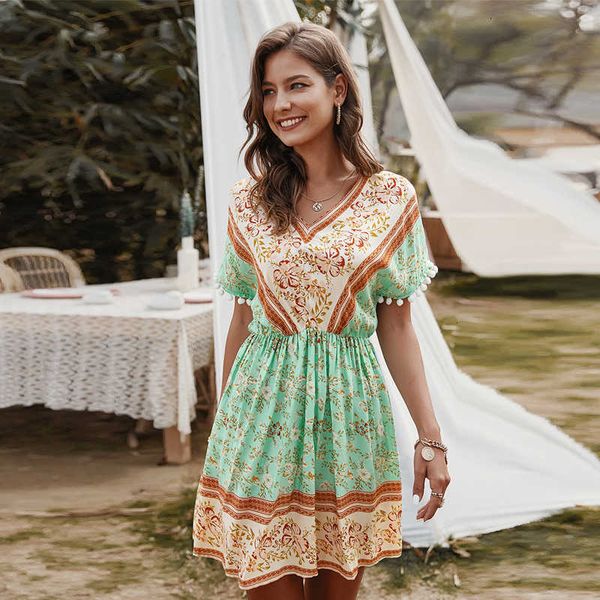 casual dresses vintage summer women bohemian high waist a-line ladies v-neck short sleeve floral print female es 50f1, Black;gray
casual dresses vintage summer women bohemian high waist a-line ladies v-neck short sleeve floral print female es 50f1, Black;gray