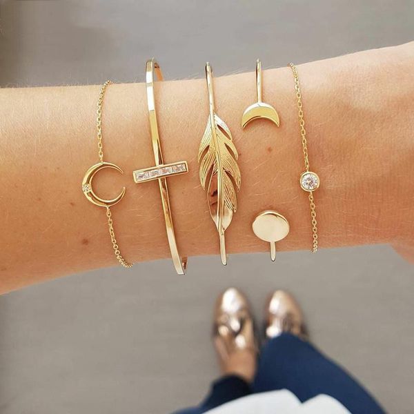 bangle zhen tomomi boho gold color crystal moon leaf layered set for women geometric opening charms bracelets party jewelry, Black
bangle zhen tomomi boho gold color crystal moon leaf layered set for women geometric opening charms bracelets party jewelry, Black