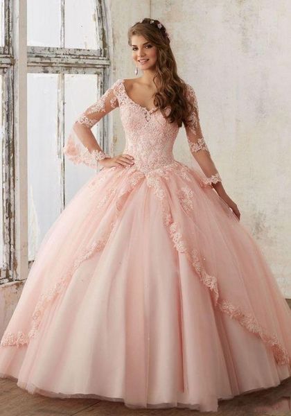 2021 new quinceanera pageant ball long-sleeve prom party gown pink tulle applique lace 16 es mdvw, Black
2021 new quinceanera pageant ball long-sleeve prom party gown pink tulle applique lace 16 es mdvw, Black