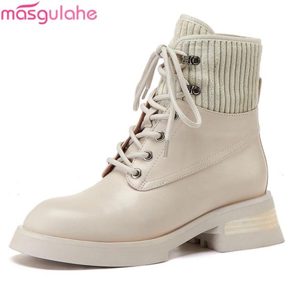 boots masgulahe 2021 genuine leather med heels round toe lace up women brand autumn winter ankle, Black
boots masgulahe 2021 genuine leather med heels round toe lace up women brand autumn winter ankle, Black