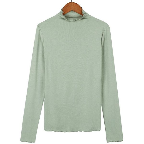 women's t-shirt modal spring summer long sleeve slender women t shirt wood ear solid high collar tees lady bean green commute female, White
women's t-shirt modal spring summer long sleeve slender women t shirt wood ear solid high collar tees lady bean green commute female, White