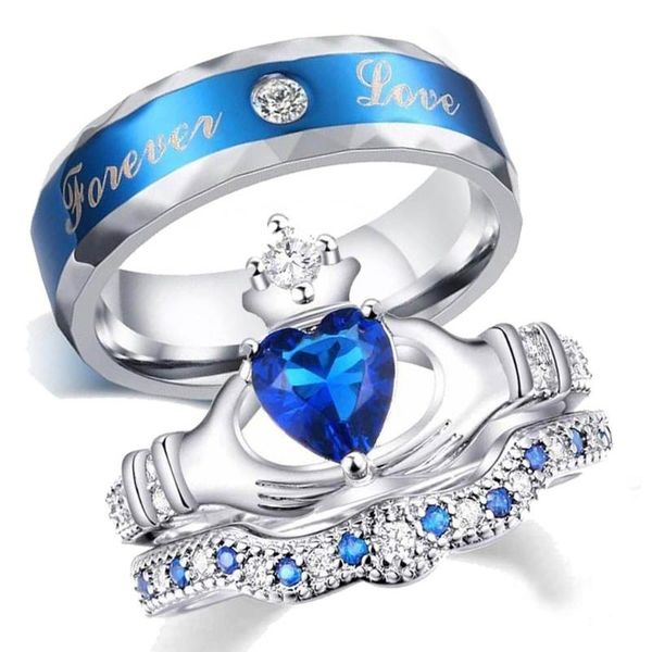 wedding rings sumu charm couple ring blue zircon women's sets stainless steel men's valentine's day bands lover gift, Slivery;golden
wedding rings sumu charm couple ring blue zircon women's sets stainless steel men's valentine's day bands lover gift, Slivery;golden