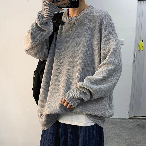men's sweaters neploha 2021 autumn winter solid color sweater for men o-neck streetwear casual loose fashion pullover, White;black
men's sweaters neploha 2021 autumn winter solid color sweater for men o-neck streetwear casual loose fashion pullover, White;black