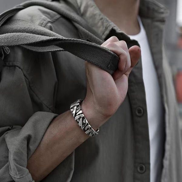 bangle fashion vintage irregular twisted bandage geometry open wide bangles for men trend jewelry gift, Black
bangle fashion vintage irregular twisted bandage geometry open wide bangles for men trend jewelry gift, Black
