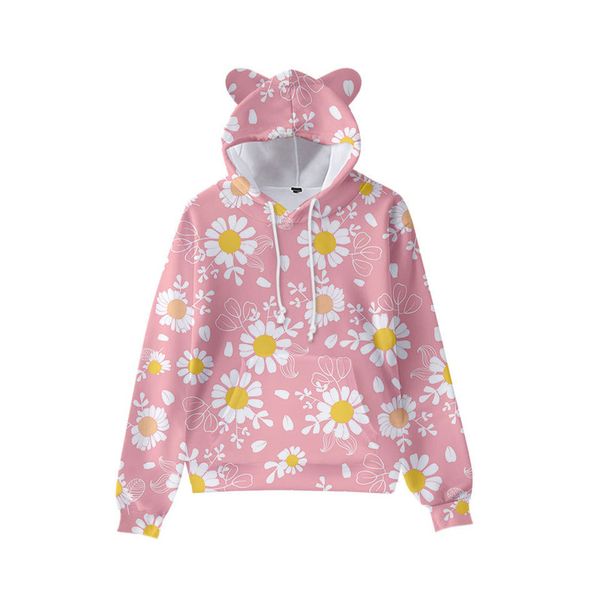 pink wildflowers cute boy girl clothes hooded 3d printing hooded sweater autumn early winter ears hooded pullover, Black
pink wildflowers cute boy girl clothes hooded 3d printing hooded sweater autumn early winter ears hooded pullover, Black