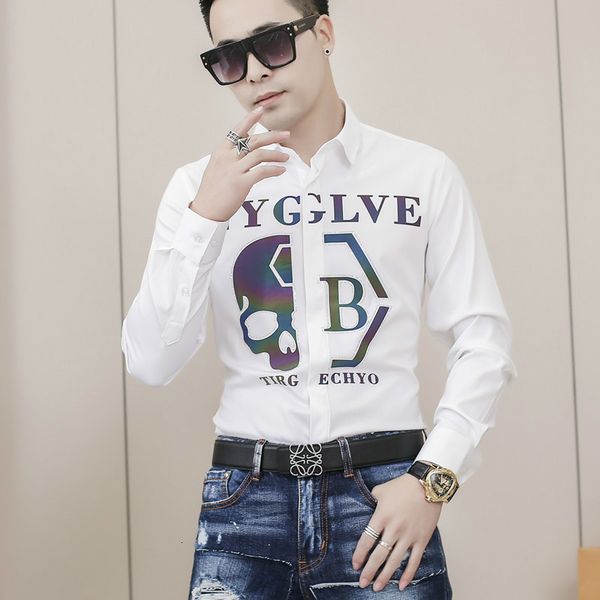 skull print shirts for men fashion chemise homme 2021 spring sleeve long casual thin shirt fit dress streetwear social blouse ipsf, White;black
skull print shirts for men fashion chemise homme 2021 spring sleeve long casual thin shirt fit dress streetwear social blouse ipsf, White;black