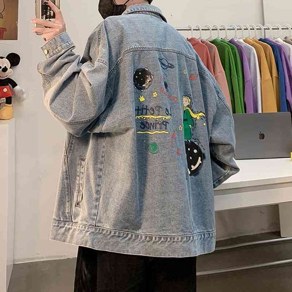 spring and autumn cowboy coat men's brand loose korean fashion tooling jacket fried clothes on the street, Black;brown
spring and autumn cowboy coat men's brand loose korean fashion tooling jacket fried clothes on the street, Black;brown