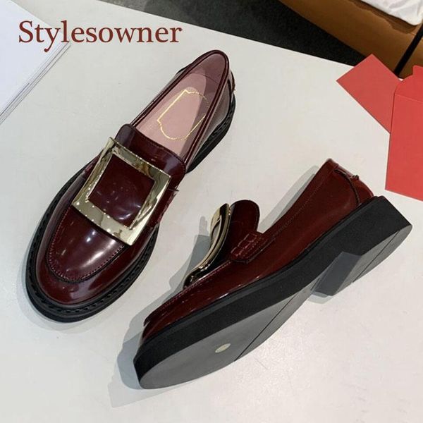 dress shoes retro square metal buckle rhinestone platform loafers women's one-step single real leather british style wine red, Black
dress shoes retro square metal buckle rhinestone platform loafers women's one-step single real leather british style wine red, Black