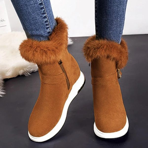 boots 2021 women warm plush round head snow winter female shoes fashion slip-on high heels comfort black red brown bottes
boots 2021 women warm plush round head snow winter female shoes fashion slip-on high heels comfort black red brown bottes