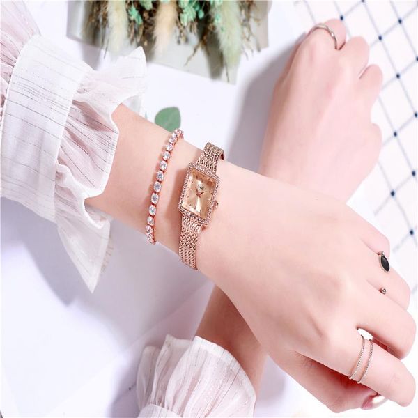 wristwatches watch women ladies quartz luxury stainless steel mesh watches fashion square diamond clock waterproof, Slivery;brown
wristwatches watch women ladies quartz luxury stainless steel mesh watches fashion square diamond clock waterproof, Slivery;brown