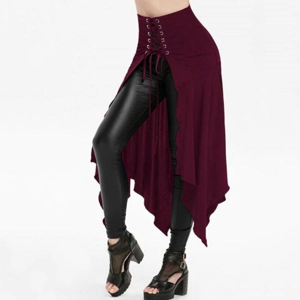 skirts fashion slit front skirt female halloween gothic punk asymmetric lace-up womens summer solid a-line jupe femme, Black
skirts fashion slit front skirt female halloween gothic punk asymmetric lace-up womens summer solid a-line jupe femme, Black