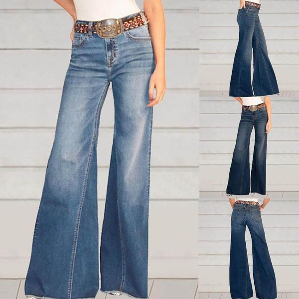 women's jeans 2021 denim vintage high waist wide leg trousers wash solid color pants fashion ladies flare, Blue
women's jeans 2021 denim vintage high waist wide leg trousers wash solid color pants fashion ladies flare, Blue