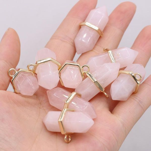 charms natural stone rose quartz pendant 17x35mm exquisite durable bicuspidate charm for jewelry making necklace earring accessories, Bronze;silver
charms natural stone rose quartz pendant 17x35mm exquisite durable bicuspidate charm for jewelry making necklace earring accessories, Bronze;silver