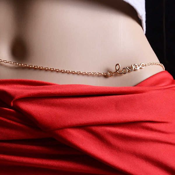 1 pcs simple waist chain women fashion love letter chain golden body chain beach party girl charm jewelry accessories lover gift p0811, Silver
1 pcs simple waist chain women fashion love letter chain golden body chain beach party girl charm jewelry accessories lover gift p0811, Silver