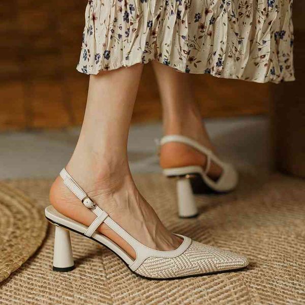 slippers elegant retro back strap shoes woman heels summer new buckle mixed colors sandals for women wedding pumps vvlw, Black
slippers elegant retro back strap shoes woman heels summer new buckle mixed colors sandals for women wedding pumps vvlw, Black