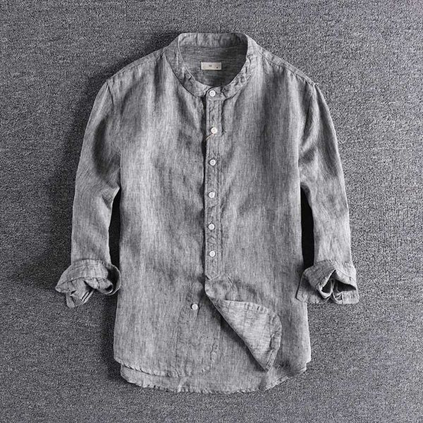 2021 spring and summer new men's linen solid color seven simple sleek fashion middle sleeve shirt 0177 or5l, White;black
2021 spring and summer new men's linen solid color seven simple sleek fashion middle sleeve shirt 0177 or5l, White;black