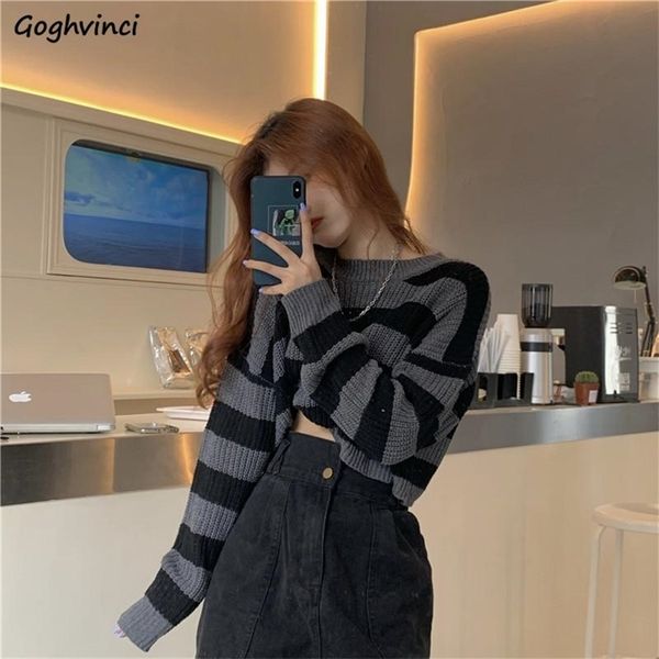 women knitting pullovers o-neck striped full sleeves patchwork short sweaters warm ladies autumn winter fashion retro streetwear, White;black
women knitting pullovers o-neck striped full sleeves patchwork short sweaters warm ladies autumn winter fashion retro streetwear, White;black