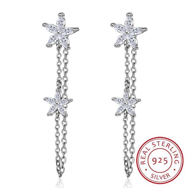 clear crystal star flower 925 sterling silver tassels earring for women fashion sterling-silver-jewelry brincos bijoux, Golden
clear crystal star flower 925 sterling silver tassels earring for women fashion sterling-silver-jewelry brincos bijoux, Golden