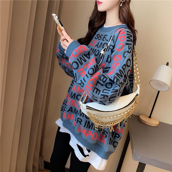 2021 new lazy fall fake two-piece korean red net sweater super fire all-match 3hc, Black
2021 new lazy fall fake two-piece korean red net sweater super fire all-match 3hc, Black