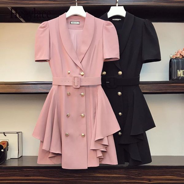 plus size dresses office ladies elegant notched collar solid summer short sleeve double breasted ruffles patchwork vestidos 2021, Black
plus size dresses office ladies elegant notched collar solid summer short sleeve double breasted ruffles patchwork vestidos 2021, Black