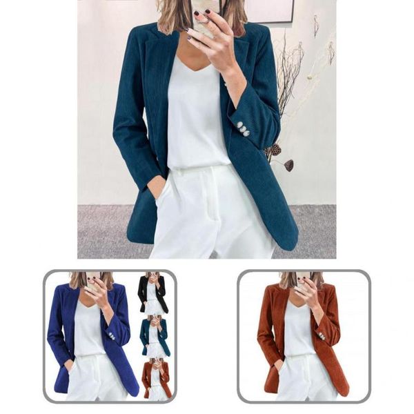 women's suits & blazers women elegant pure color lapel coat outwear jacket single button for party, White;black
women's suits & blazers women elegant pure color lapel coat outwear jacket single button for party, White;black